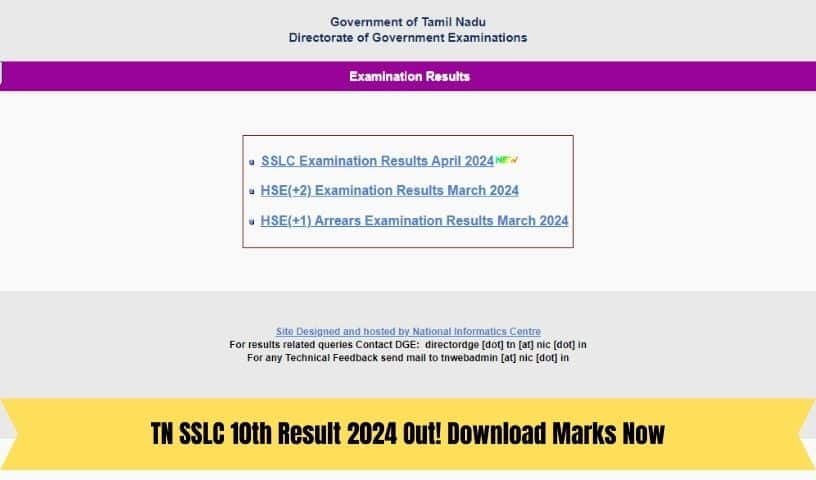 TN SSLC 10th Result 2024 Out! Download Marks Now