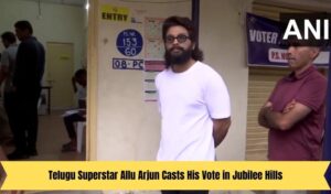 Telugu Superstar Allu Arjun Casts His Vote in Jubilee Hills