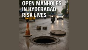 Open Manholes in Hyderabad Risk Lives