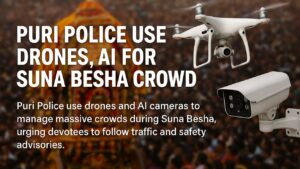 Puri Police Use Drones, AI for Suna Besha Crowd
